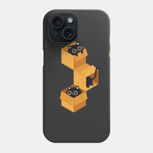 Black Cats In Boxes Phone Case