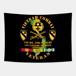 Vietnam Combat Cavalry Veteran w 1st Bn 5th Cav DUI - 1st Cav Div Tapestry