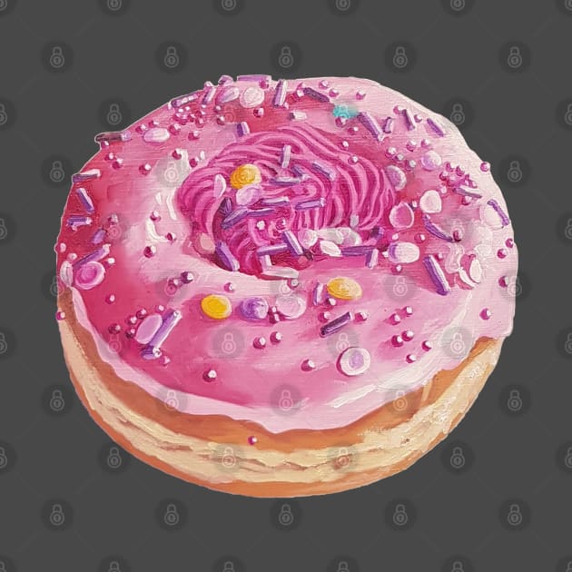 Strawberry Swirl Donut painting (no background) by EmilyBickell