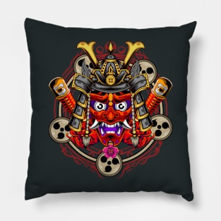 Oni Mask Illustration 2.1 Pillow