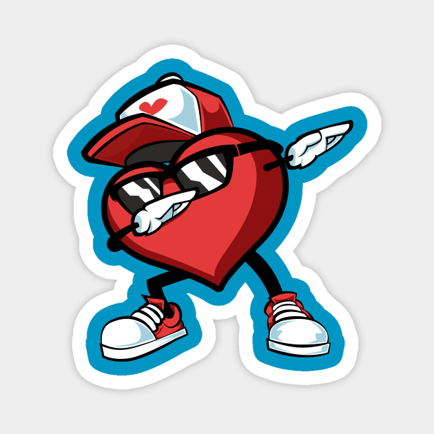 dab heart valentine Magnet by the house of parodies