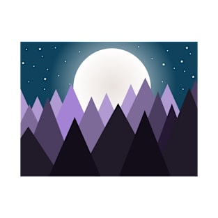 Mountains under the moonlight T-Shirt