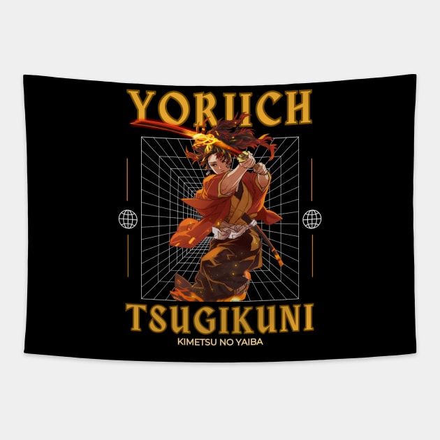 Yoriichi Tsugikuni Demon Slayer Tapestry by AssoDesign