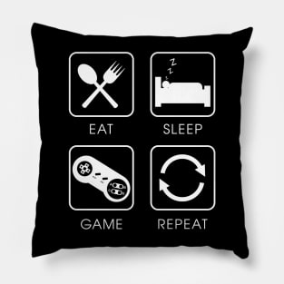 Eat Sleep Game Repeat Pillow