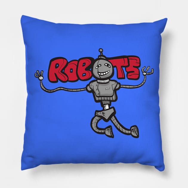 ROBOTS Pillow by W00D_MAN