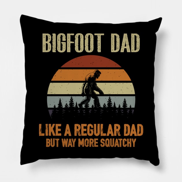 Bigfoot Dad Like a Regular Dad T-Shirt Pillow by busines_night