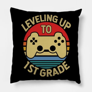 Leveling Up To 1st Grade Kids Pillow