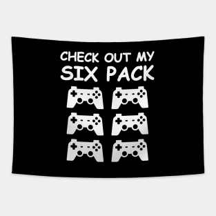 Check Out My Six Pack - Joysticks - Funny Gaming Design Tapestry