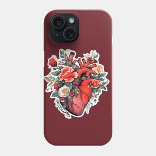 Vintage Goth Floral Anatomical Heart Phone Case