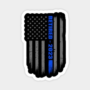 Retired Cop 2023 Thin Blue Line Flag Gift for Retired Police Officers Magnet