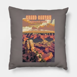 Grand Canyon National Park Vintage Travel Poster Pillow