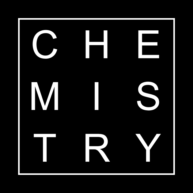 minimalist and simple design chemistry white word by Typography Dose