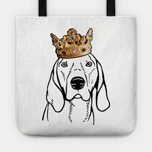 American English Coonhound Dog King Queen Wearing Crown Tote