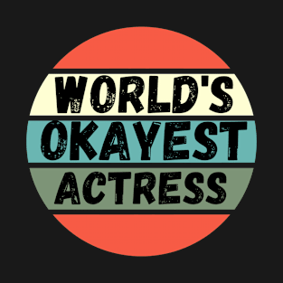 World's Okayest Actress Retro Sunset T-Shirt