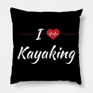 I Love Kayaking Cute Red Heartbeat Pillow