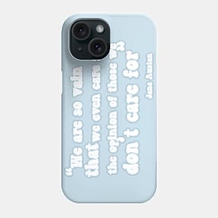 Jane Austen Retro Text Design Quote (White) Phone Case