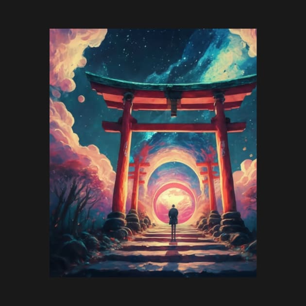 Torii Gate - Impressionism Science Fiction by AnimeVision