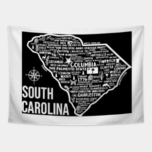 South Carolina Map Tapestry