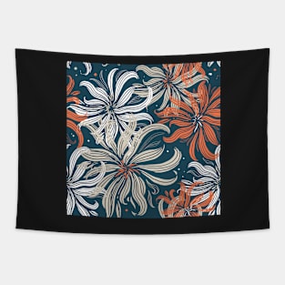 Stylized chrysanthemum pattern Tapestry