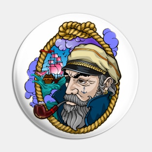 Sailor Captain Portrait Pin