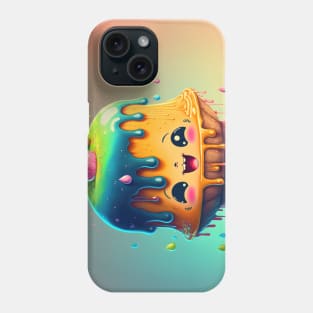 Cake Caricature - January 1st - Yearlong Psychedelic Cute Cakes Collection - Birthday Party - Delicious Dripping Paint, Bright Colors, and Big Adorable Smiles Phone Case