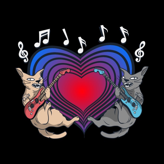 The Rockin' Feline Duo - Cats Logo Design by Al-loony