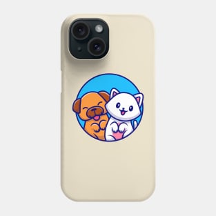 Cute Dog And Cute Cat Cartoon Phone Case