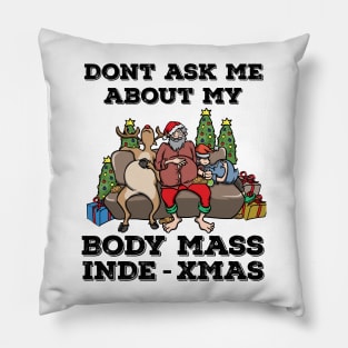 Foodie Gifts Food Coma Funny Christmas Pun Santa Claus Pillow