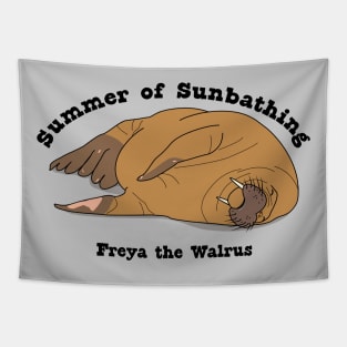 Freya the Walrus Summer of Sunbathing Tapestry