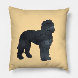 Goldendoodle Black Silhouette Art Pillow