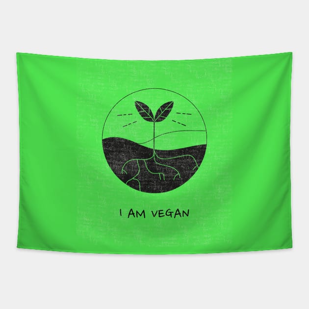 I am Vegan Tapestry by fitcoclothing