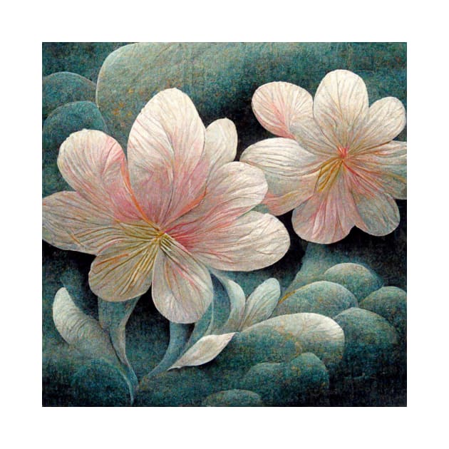 Traditional Japanese Flowers Painting Canvas #1 by AntielARt