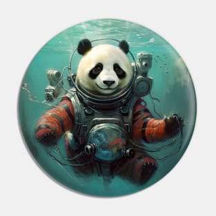 Ocean Explorer: Oil Painting Panda Diving Adventure Pin