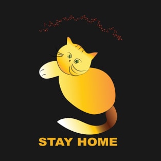 Stay home cute cat. T-Shirt