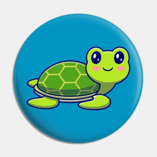 Cute Happy Turtle Swimming Cartoon Pin