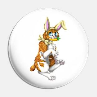 Bobtail BunnyCat: Ginger Bicolor Tabby (Yellow) Pin