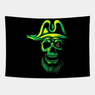 Green Mixed pirate skull Tapestry