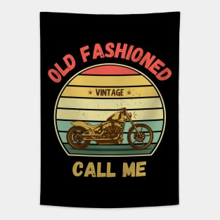 Call Me Old Fashioned, Retro Motorcycle. Tapestry