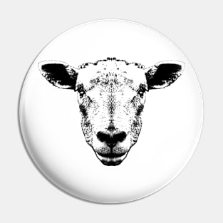 Sheep Head Portrait Pin