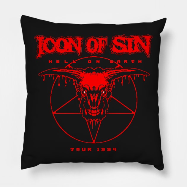 Icon of Sin - Tour 1994 Pillow by RetroPixelWorld