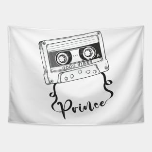 Good Vibes Prince // Retro Ribbon Cass Tapestry