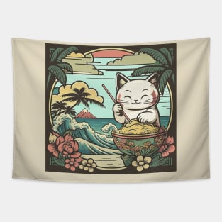 Tropical Ramen Kawaii Kitty Tapestry