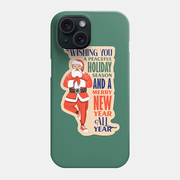 Yoga Santa Xmas Phone Case by Daria Popkova