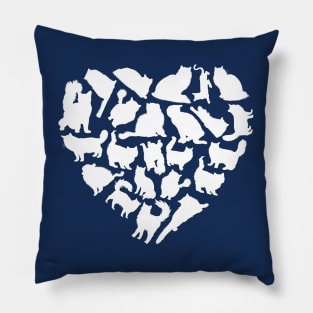 Heart full of cats Cute little cats in a heart adorable kitty Kittenlove Only cats in my heart Pillow