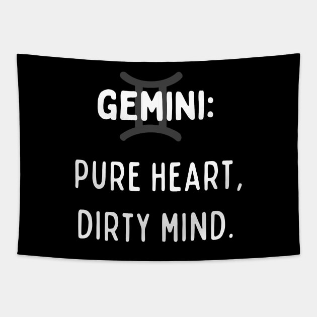 Gemini Zodiac signs quote - Pure heart, dirty mind Tapestry by Zodiac Outlet