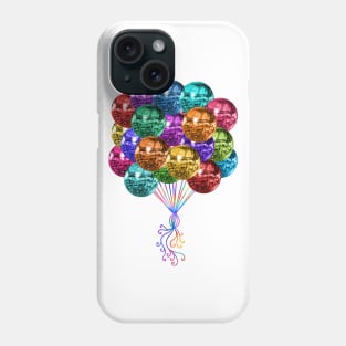 Festive Funky Rainbow Disco Ball Balloons Phone Case