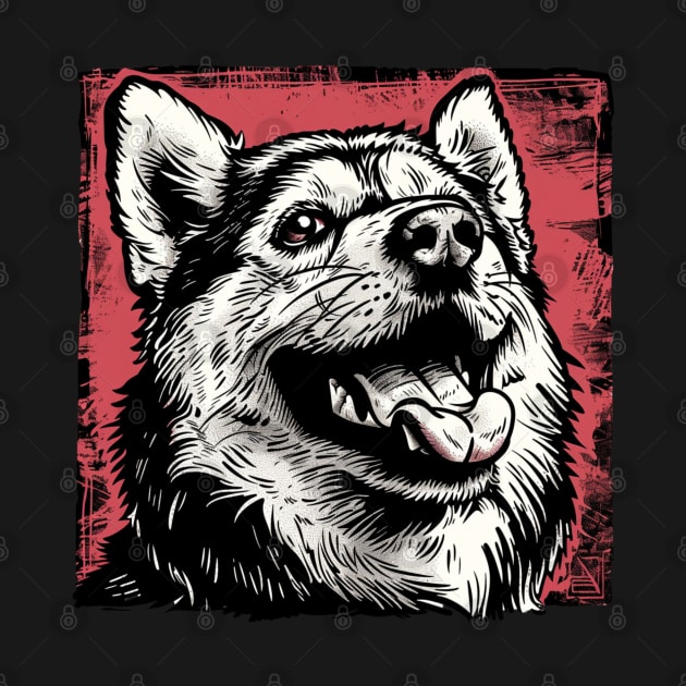 Retro Art Alaskan Malamute Dog Lover by June Sixteen