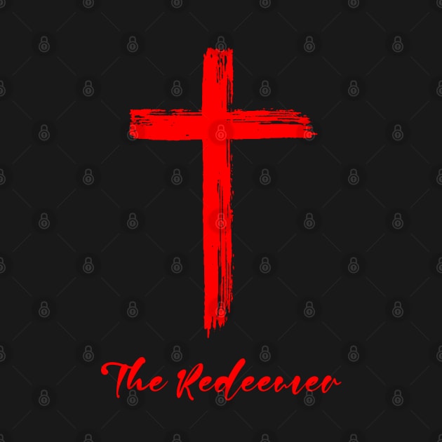 Jesus christ - the redeemer - red design with a cross symbol  | Christian Christianity designs. by ZechJohn