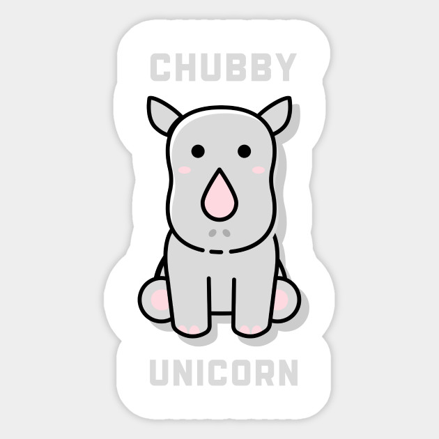 Chubby Unicorn Rhino Unicorn Sticker Teepublic Au