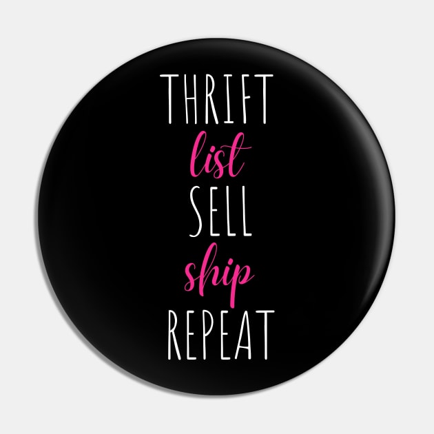 Thrift List Sell Ship Repeat Reseller Mask Sweatshirt Pin by MalibuSun